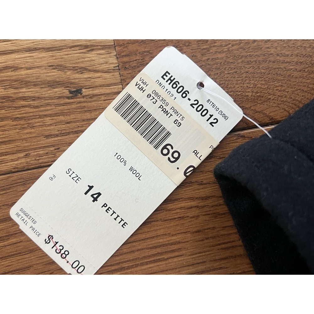 NEW Vintage PENDLETON High Rise Black Wool Trousers Pants Sz 14 P Straight Lined - Picture 5 of 9